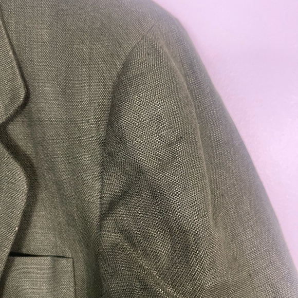 Vintage Charter club 100% linen green double button blazer size 12 - Picture 5 of 7